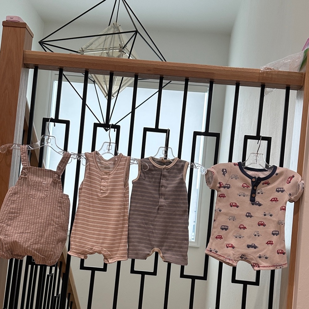 4 rompers Angel Dear, Mud Pie, Quincy Mae